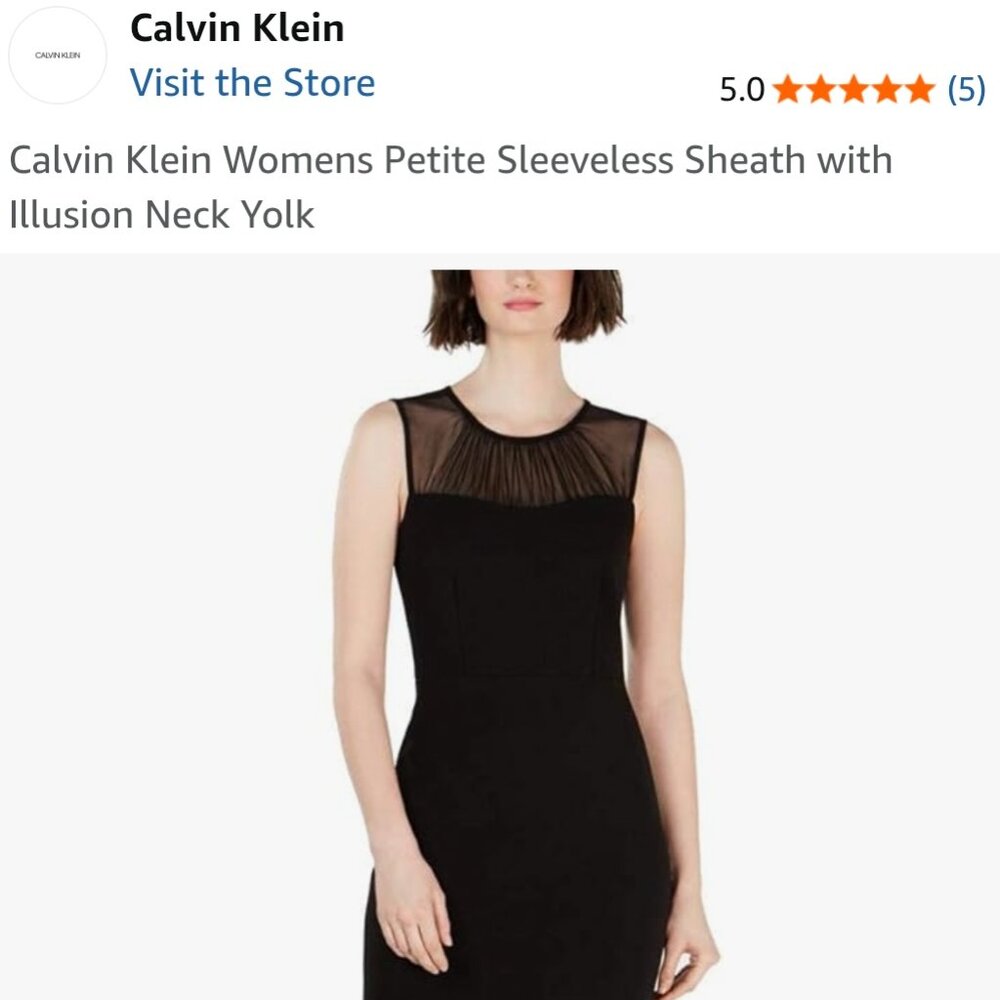 Calvin Klein Womens Petite Sleeveless Sheath Dress